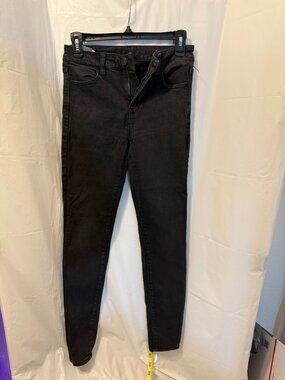 American Eagle Next Level Stretch Skinny Jeans Size 4 Regular Black | Washed Bla